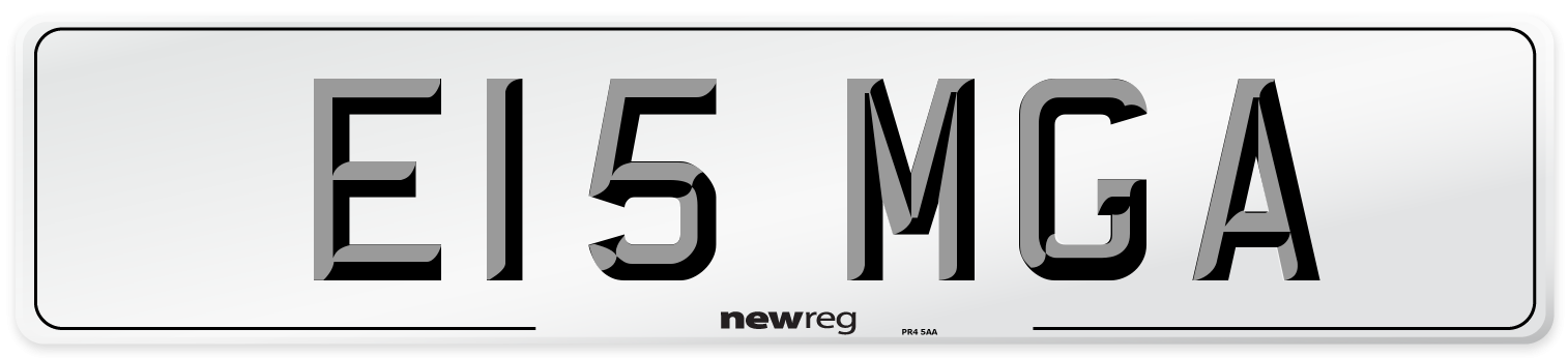 E15 MGA Number Plate from New Reg